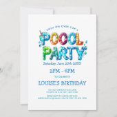 Invitation à la fête piscine des lettres vives (Devant)