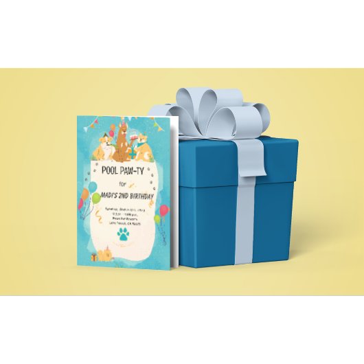 Invitation à la Fête Piscine d'Été pour Chiens