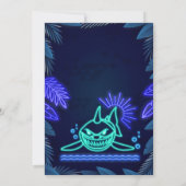 Invitation à la fête piscine Neon Shark (Dos)