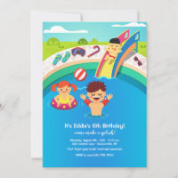 Invitation à la fête piscine pour enfants