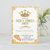 Invitation à la fête Pizza et Princesses (Debout devant)