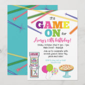 Invitation à la Fête Pizza Game On Arcade (Devant / Derrière)