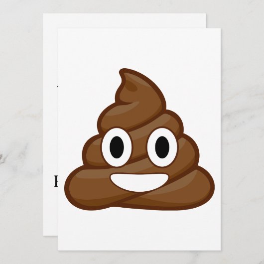 invitation à la fête poop emoji (Devant / Derrière)