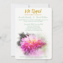 Invitation à la fête post-mariage Pink Dahlia We E