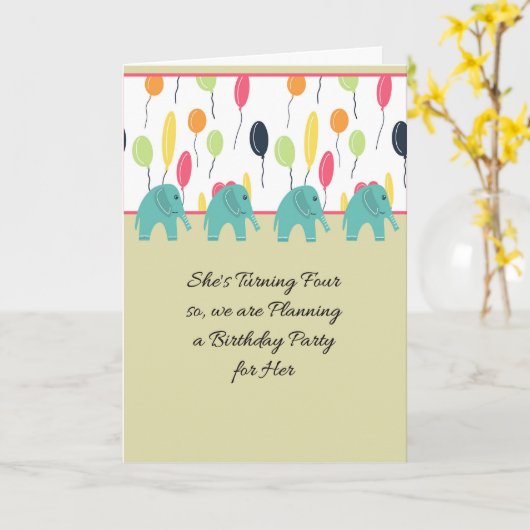 Invitation à la fête pour 4 ans Femme (Fleur jaune)