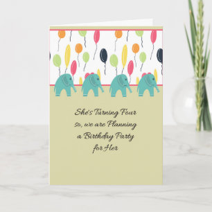 Invitation à la fête pour 4 ans Femme