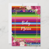 Invitation à la fête pour bébé de la fille mexicai (Dos)