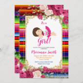 Invitation à la fête pour bébé de la fille mexicai (Devant / Derrière)