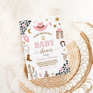 Invitation à la fête prénatale Cowboy Rodeo Baby B