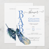 Invitation à la fête prénatale pour bébé garçon à  (Devant / Derrière)