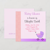 Invitation à la fête prénatale pour le bébé Buggy (Devant / Derrière)