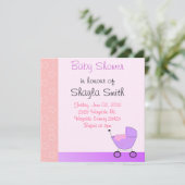 Invitation à la fête prénatale pour le bébé Buggy (Debout devant)