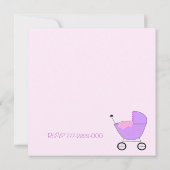 Invitation à la fête prénatale pour le bébé Buggy (Dos)