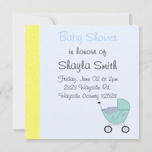 Invitation à la fête prénatale pour le bébé Buggy