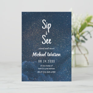 Invitation à la fête prénatale Sip and See, Nuit é
