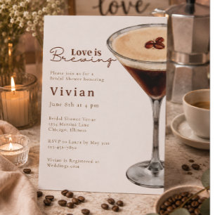 Invitation à la fête prénuptiale Love is Brewing M