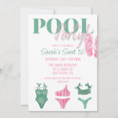 Invitation à la fête preppy au bord de la piscine (Devant)