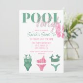 Invitation à la fête preppy au bord de la piscine (Debout devant)