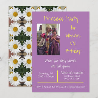 Invitation à la fête Princesse Couronnes de margue