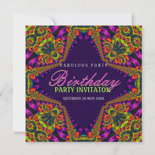 Invitation à la fête Psychedelic Fun Fabulous 40