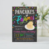 Invitation à la fête Pyjamas et Crêpes (Debout devant)