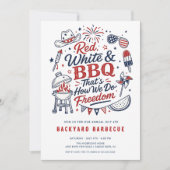 Invitation à la fête Red White & BBQ (Devant)