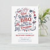 Invitation à la fête Red White & BBQ (Debout devant)