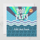 Invitation à la fête rétro au bord de la piscine (Devant)