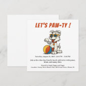 Invitation à la fête rétro de plage pour chiens – (Devant / Derrière)