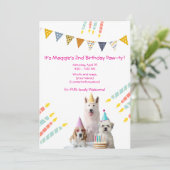 Invitation à la fête rose d'anniversaire (Debout devant)