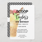 Invitation à la fête rose de la crème glacée de la (Devant / Derrière)