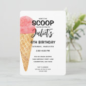 Invitation à la fête rose de la crème glacée de la (Debout devant)