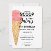 Invitation à la fête rose de la crème glacée de la (Devant)
