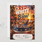 Invitation à la fête Rouge Blanc et Bière (Devant)