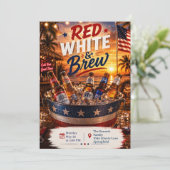 Invitation à la fête Rouge Blanc et Bière (Debout devant)