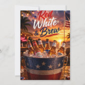 Invitation à la fête Rouge Blanc et Bière (Dos)