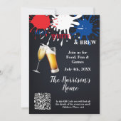 Invitation à la fête rouge, blanche et brune (Devant)