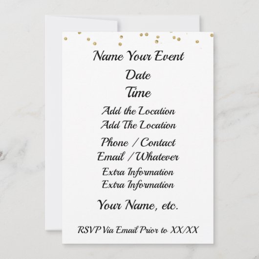 Invitation à la fête royale (Dos)