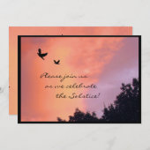 Invitation à la fête solstice d'été Doves Sunset (Devant / Derrière)