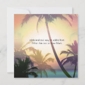 Invitation à la fête sur la plage avec palmiers et (Dos)