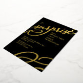 Invitation à la fête surprise Black and Gold Foil (Rotation)