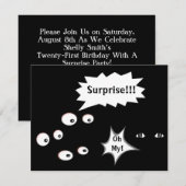 Invitation À La Fête Surprise Dans La Chambre Somb (Devant / Derrière)