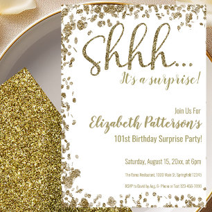 Invitation à la fête surprise des 101 ans en or