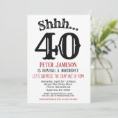 Invitation à la fête surprise masculine amusante N (Debout devant)