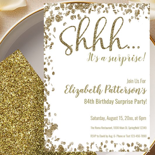 Invitation à la fête surprise pour le 84e annivers