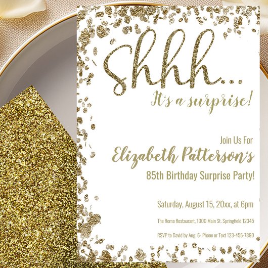 Invitation à la fête surprise pour les 85 ans de G