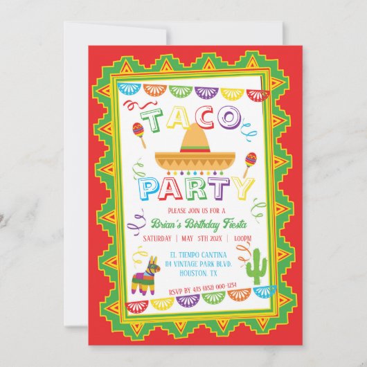 Invitation à la FÊTE TACO (Devant)