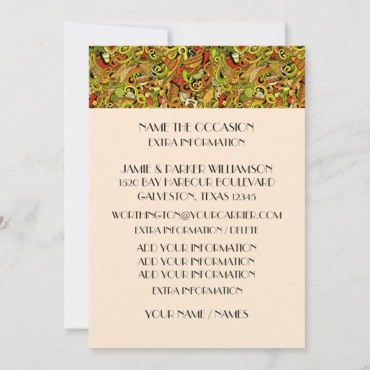 Invitation à la fête Tacos (Dos)