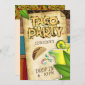 Invitation à la fête Tacos (Devant / Derrière)