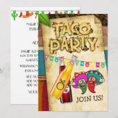 Invitation à la fête Tacos (Devant / Derrière)